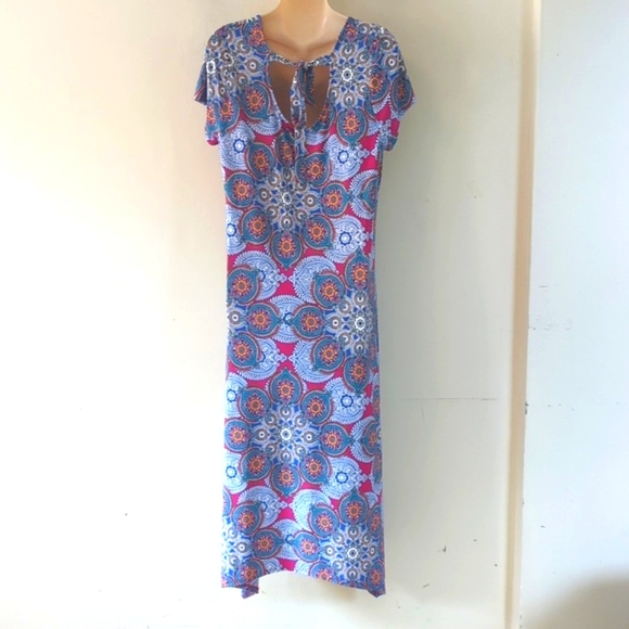 Chico's Medallion Cluster-Print Dress 8/10 - Picture 4 of 16